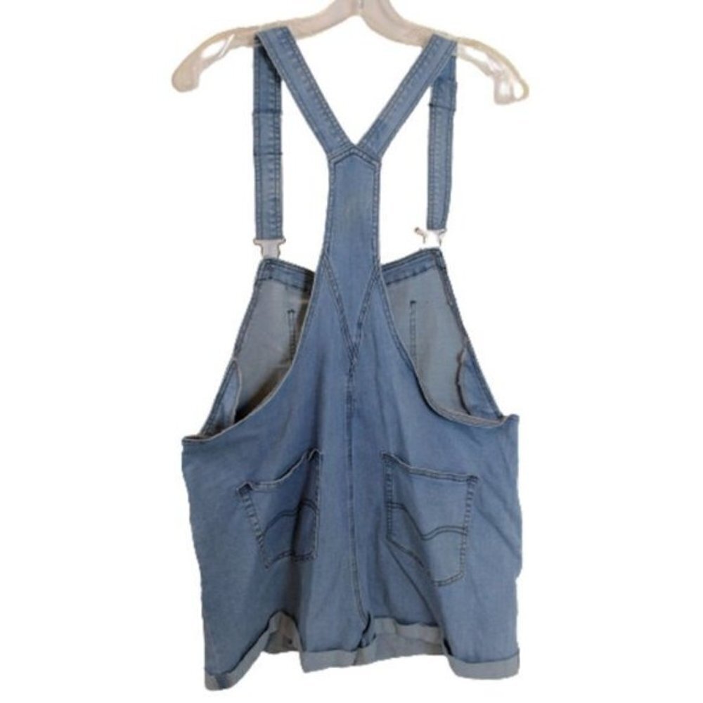 Womens Blue Denim Short Overalls Size: 1X - Picture 4 of 4